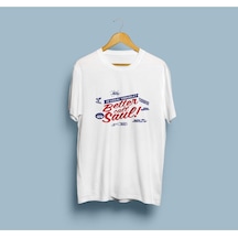 Oversize Better Call Saul Tasarım Unisex T-shirt Beyaz