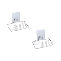 Lebıhmurah Bf1775 2 Paket Sabunluk Tutucu Kendinden Yapışkanlı Duvara Monte Sabun Süngerlik Banyo İçin Paslanmaz Çelik Depolama Saver Raf Gümüş