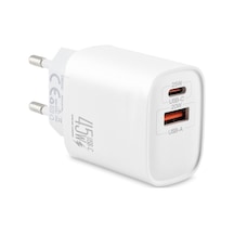 Usb Type-c Çift Çıkışlı Hızlı Şarj Adaptörü 45w Beyaz Nd1013