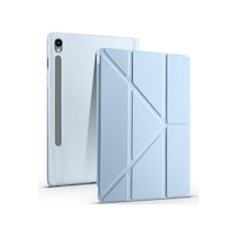 Samsung Galaxy Tab S10 Fe Sm-x520 X526 İle Uyumlu Kılıf Silikon Yumuşak Kalem Bölmeli Esnek 4 Farklı Stand Olabilen Tablet Kılıfı Mavi