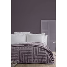 Palma Çift Kişilik Emboss Battaniye - Kül Moru Mor