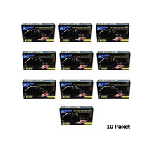 Dolphin Tek Kullanımlık Lateks Siyah Pudrasız Nitril Muayne Eldiveni Large - 100'lü 10 Paket
