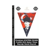 Premium Atatürk Üçgen Flama Milli Dekor Tören Bayrağı Resmi Bayrak Diğer