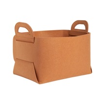 Sones Home Clutter Keçe Katlanabilir Depolama Sepetleri, Boyut: Orta Kahverengi