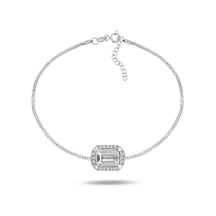 Brezza Lusso Jewelry 925  Ayar Baget Zirkon Taşlı Kadın Gümüş Bileklik