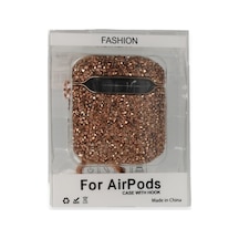 Airpods 2 2.nesil Mira Taşlı Kılıf - Rose Gold