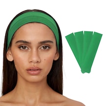 4lü Kadın Saç Bandı Bandana Pamuk Likralı Spor Headband Yeşil