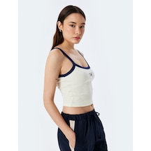 Koton Biyeli İnce Askılı Slim Fit Kolsuz Crop Atlet Ekru 5sal30103ık Ekru
