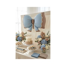Retro Mavi Fiyonk Folyo Balon Baby Shower Doğum Günü Parti Süsü Çok Renkli
