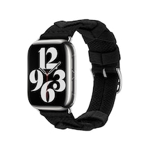 Watch 42mm Uyumlu Mtr- Krd-97 Sarmal Örgü Tasarımlı Kordon-koyu Siyah