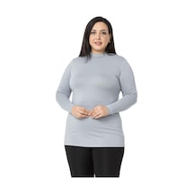 Disentis Büyük Beden Yarım Balıkçı Uzun Kollu Viskon Açık Gri Body-açık Gri Açık Gri