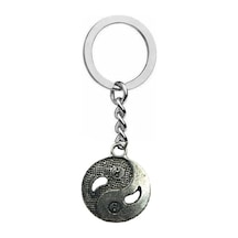Yin Yang Sembolü Figürlü Anahtarlık Zamak Metal Denge Ve Uyum Temalı Unisex Aksesuar