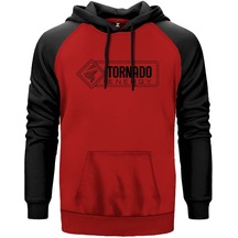 Tornado Energy Side Kırmızı Reglan Kol Unisex Sweatshirt Hoodie Kırmızı
