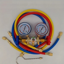 Dashanshop Ac Şarj Test Cihazı 3 Hortumlu Diagnostic Orifis Manometre R12 R22 R404a R134a Tool07