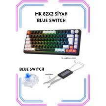 Mk82x2-10 Farklı Rainbow-mekanik Gaming Klavye-siyah Blue Swıch Abb Kombinasyon