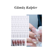 Nail Art Sticker Kendinden Yapışkanlı, Tırnak Süsleme, Tırnak Dövmesi Stikır 2409 Gümüş-2409