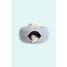 Donut Kedi Tüneli/donut Kedi Yatağı - Açık Gri - 60cm Açık Gri-l