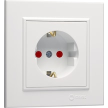 Makel Kare Çocuk Korumalı Topraklı Priz+çerçeve Beyaz