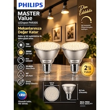 2 Adet Philips 9.5w 3000k Sarı Işık E27 Duylu 760 Lümen Dim Edilebilir Par30 Ampul