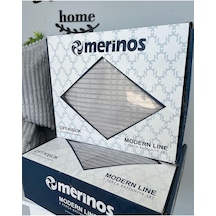 Merinos Modern Line 3 Parça Battaniye Yatak Örtüsü Açik Gri Açık Gri