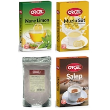Orçel Nane Limon + Muzlu Süt + Karadut + Salep 4'lü
