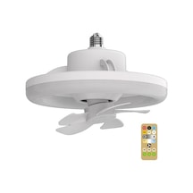 360 Dönebilen Tavan Vantilatörü Işığı E27 Uzaktan Kumandalı Akıllı Vantilatör Led Vantilatör Işığı Oturma Odası Yatak Odası Üst 48w 8472 Siyah