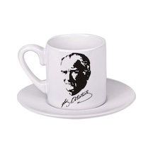 Atatürk Türk Kahvesi Fincanı 001 Beyaz