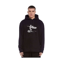 Anime One Punch Man Baskılı Siyah Erkek Kapşonlu Sweatshirt (531018165)