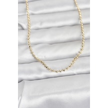 Cm 14k Gold Renk Top Zincirli Model 60 Cm Kadın Kolye - Tj-bko10958 Gümüş