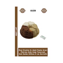 Özel Üretim Ev Aleti Pasta Aracı Pişirme Kabı Kalp Tasarımlı Kek Kalıbı Silikon 9 Cm Derinlik Çok Renkli