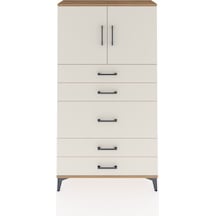 Arges Dolap 2 Raflı 5 Çekmeceli 2 Kapaklı 88x30x163 Çam-aytaşı Çam