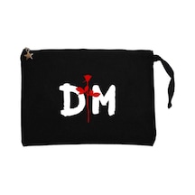 Depeche Mode Logo Siyah Clutch Astarlı Cüzdan / El Çantası