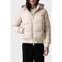 Armani Exchange Kapitoneli Regular Fit Kapüşonlu Yaka Mont Kadın Mont Xw000228 Af12286 U1039 Ekru