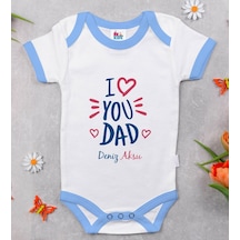 Bitmeyenkartus Bk Kids Kişiye Özel Mavi Bebek Body Zıbın - Model 10 Çok Renkli