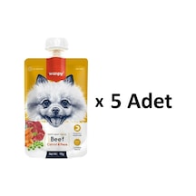 Wanpy Taze Sığır Etli ve Havuçlu Köpek Et Ezmesi 5 x 90 G