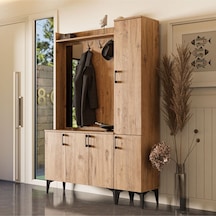 Set 5100-5102 Inca Sol Aynalı 5 Kapaklı 4 Askılı Raflı Portmanto Atlantik Çam Çam