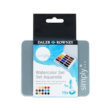 Simply D134500015 Sulu Boya, Metal, Sınıflandırılmış, 15'li Set