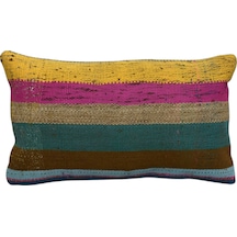 Zehra Abla Halı Yeni El Dokuma Dekoratif Lumbar Kilim Kırlent Yastık Kılıfı 6130
