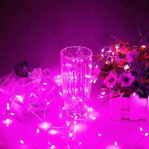 5 Metre Pembe Pilli Led Işık Canlı Pembe Işık Ip65 Su Geçirmez Sevgililer Gününe Özel Pembe Led Işık Pembe