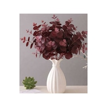 Yapay Okaliptus Demeti Dekoratif Çiçek 47 Cm Bordo Zarafet Bordo Bordo