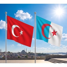 Suriye Türkmenleri Bayrağı Ve Alpaka Kumaş Türk Bayrağı 2'li Set 70x105cm Diğer