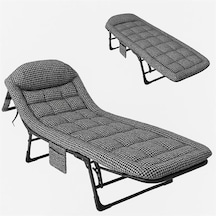 Sn-26975 Taşınabilir Ayarlanabilir 5 Kademe Sünger Kamp Yatak Şezlong Kazayağı Çok Renkli