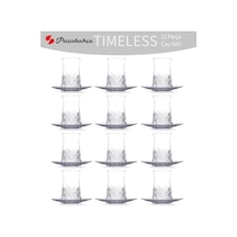 Timeless Çay Bardağı Ve Çay Tabağı Seti 12 Kişilik 24 Parça Şeffaf