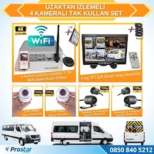 Uzaktan İzlemeli 4 Kameralı Wifi 1 Tb Harddisk 7 İnç Ekranlı Ara