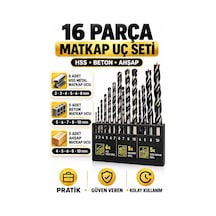 Matkap Ucu Seti 16 Parça Hss Beton Ahşap Delme