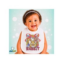 Rabbit Keten Bebek Mama Önlüğü Yumuşak - Emici - Yıkanabilir - Özel Tasarım P169 Çok Renkli