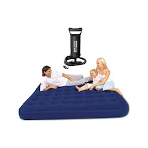 Bestway BW109 Üç Kişilik Şişme Yatak + El Pompası 203x183x22 CM - Mavi
