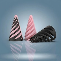Spiral Geçmeli Koni Stres Çarkı - Masaüstü Dekoratif Obje Görsel İllüzyon - Fidget Stres Oyuncağı - Pembe
