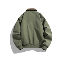 Yeni Yakalı, Şık, Sportif, Günlük Erkek Ceketi Haki