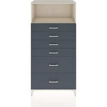 Hyperion Dolap Tek Raflı 6 Çekmeceli 88x44x182 Aytaşı-antrasit Aytaşı